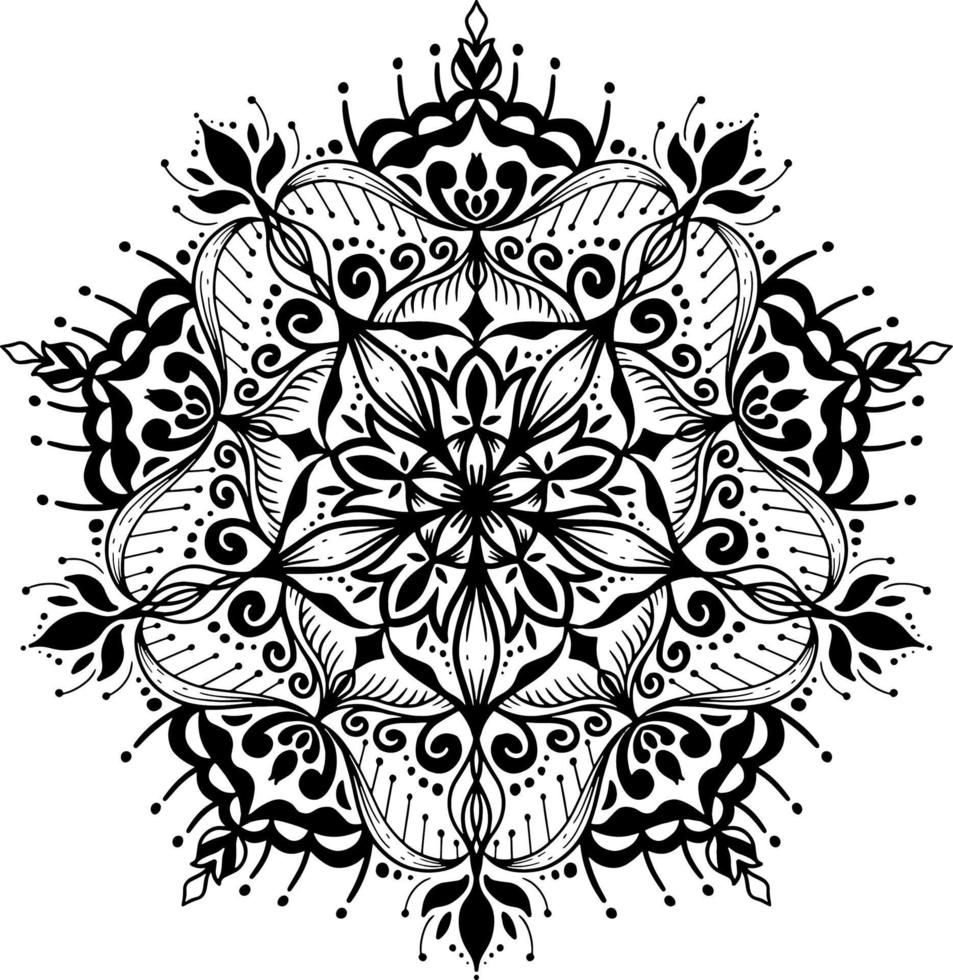 bloemenpatroon in vintage mandala-stijl voor tatoeages, stoffen of decoraties en meer. vectorillustratie. vector