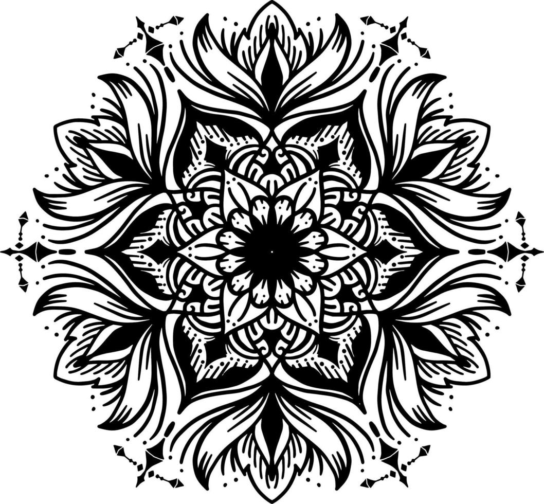 bloemenpatroon in vintage mandala-stijl voor tatoeages, stoffen of decoraties en meer. vectorillustratie. vector
