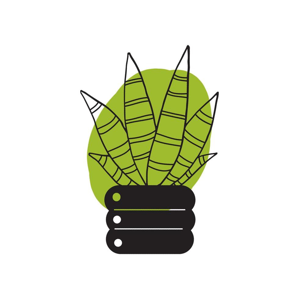 kleine plant in een pot met vetplanten of cactus geïsoleerd op een witte achtergrond. vector illustratie