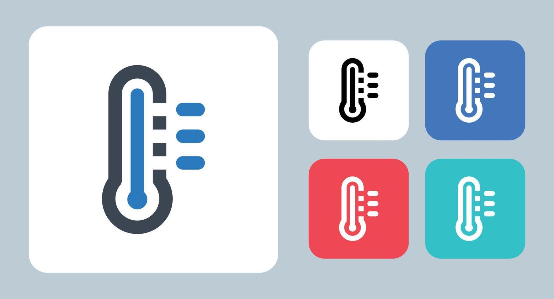 temperatuur icon - vectorillustratie. temperatuur, weer, Celsius, Fahrenheit, voorspelling, graad, warm, klimaat, thermometer, lijn, omtrek, plat, pictogrammen. vector