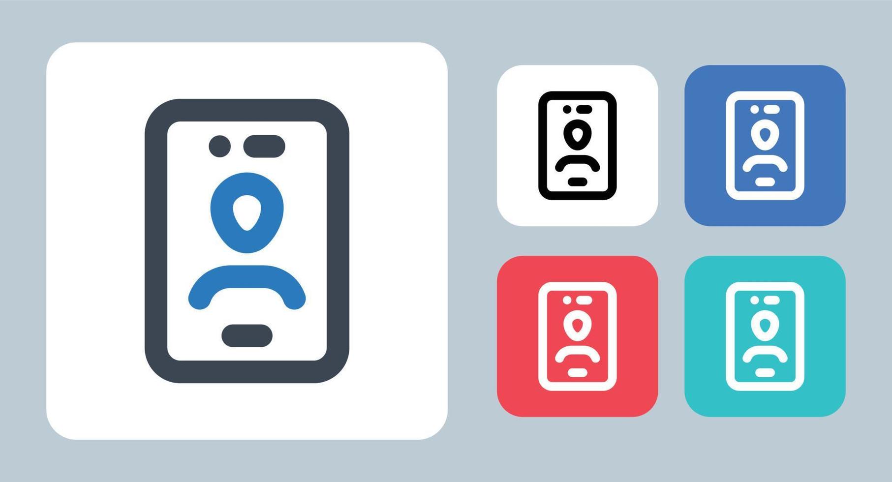 mobiele telefoon gebruiker icon - vectorillustratie. mobiel, telefoon, gebruiker, account, id, foto, profiel, smartphone, smartphone, videogesprek, login, lijn, overzicht, plat, pictogrammen. vector