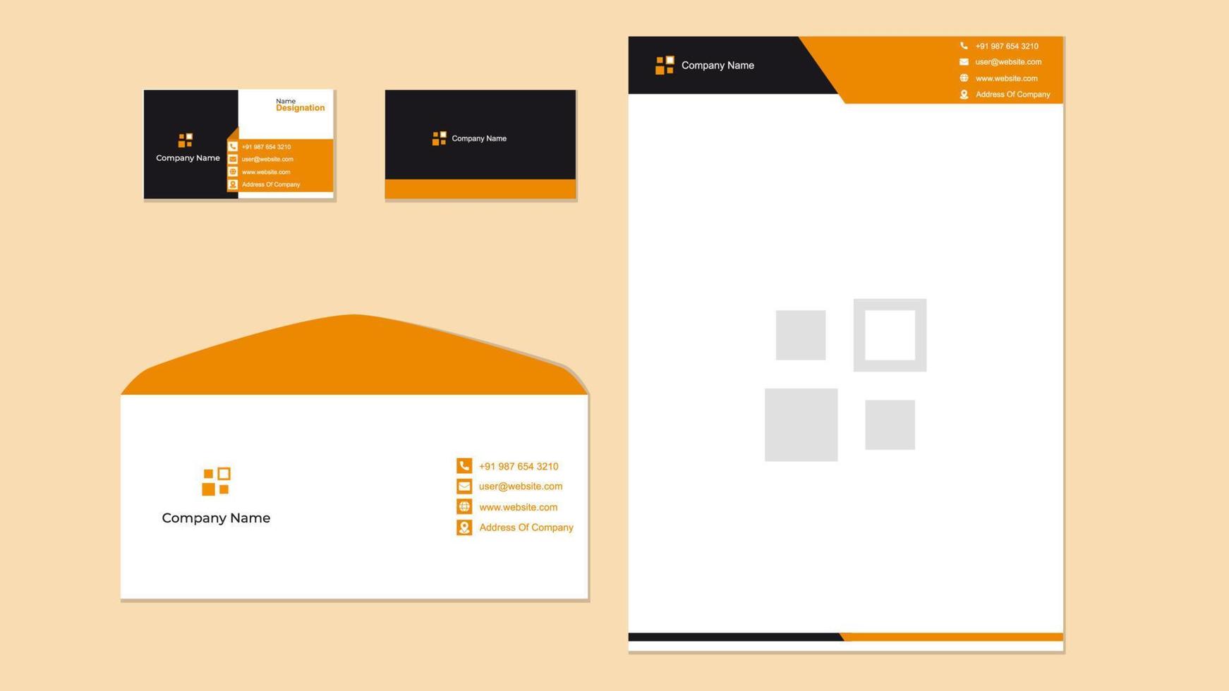 zakelijke stationaire ontwerpsjabloon, briefpapier voor zakelijke visitekaartjes en envelopsjabloon. vector