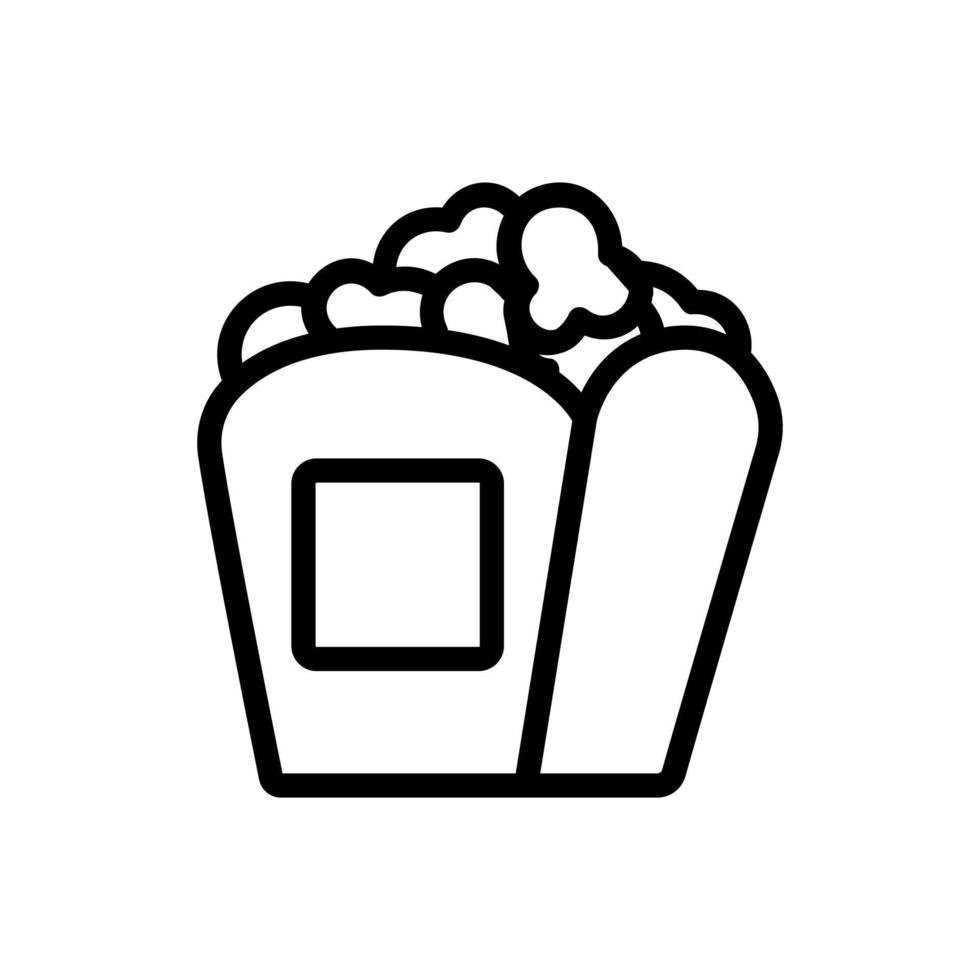 popcorn papieren zak pictogram vector overzicht illustratie