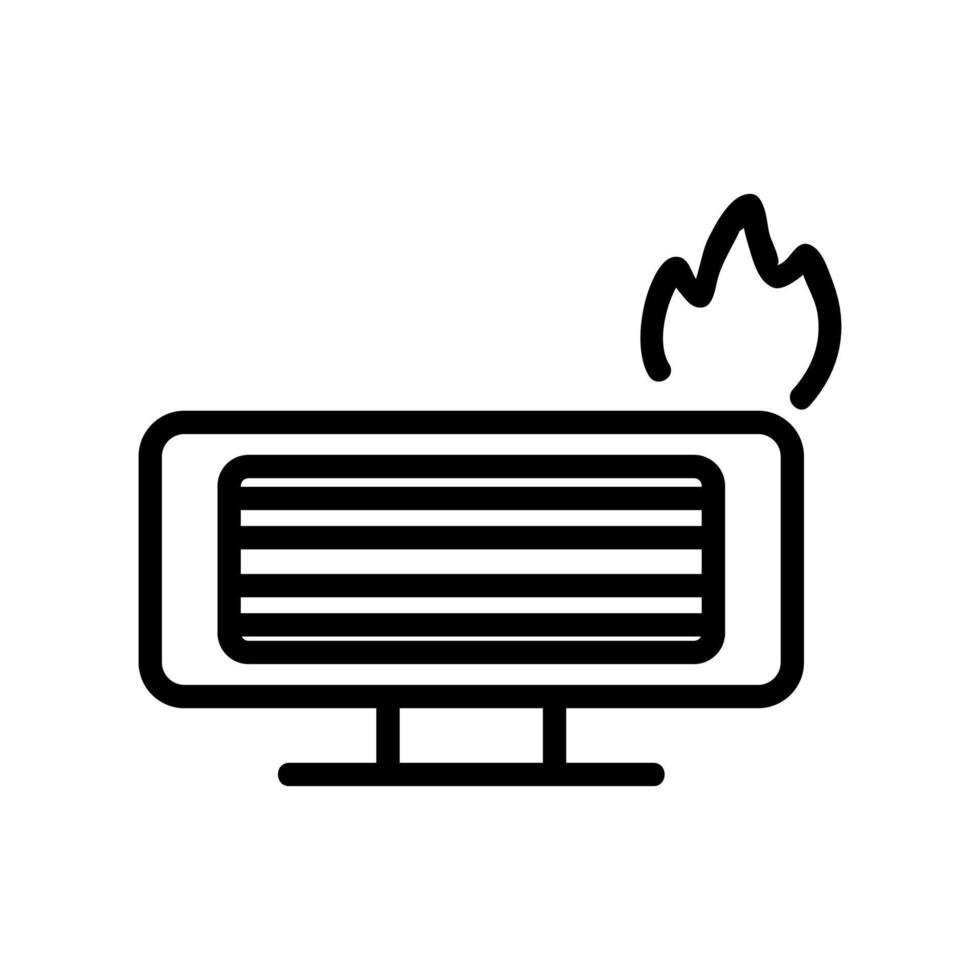 ontvlambare warmte batterij pictogram vector overzicht illustratie