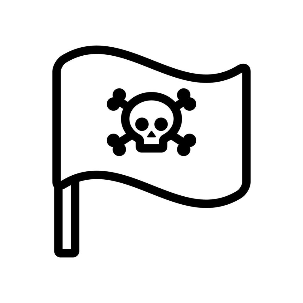vlag piraat roger pictogram vector. geïsoleerde contour symbool illustratie vector
