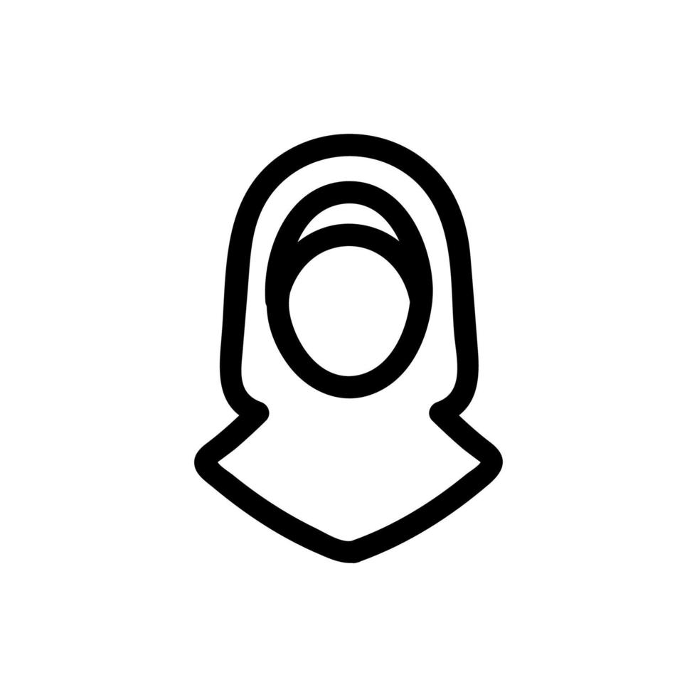 hijab vrouw pictogram vector. geïsoleerde contour symbool illustratie vector