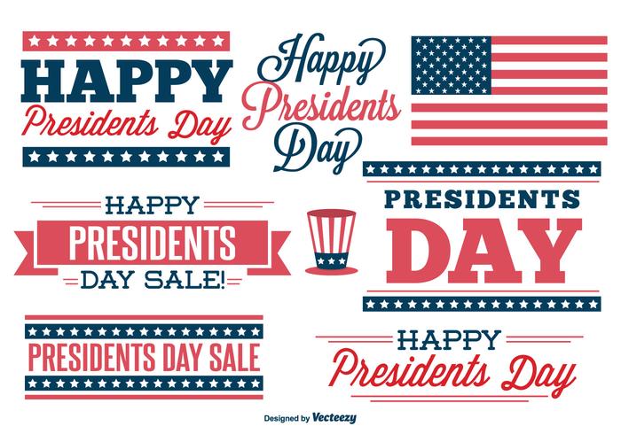 Presidentsdag label set vector