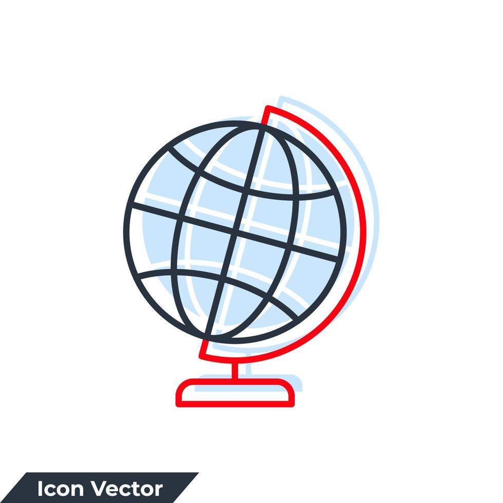 geografie pictogram logo vectorillustratie. wereldbol symbool sjabloon voor grafische en webdesign collectie vector