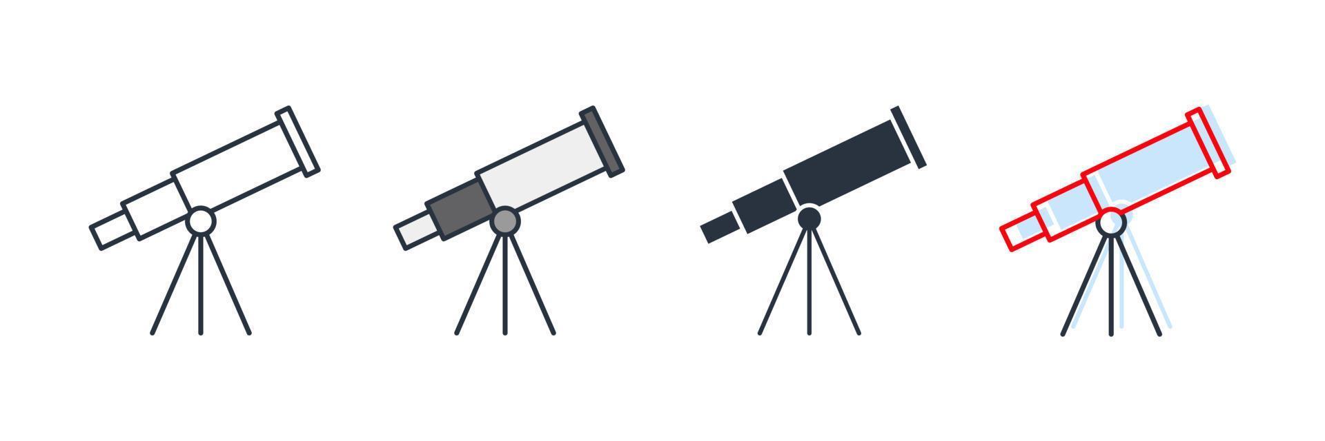 astronomie pictogram logo vectorillustratie. telescoopsymboolsjabloon voor grafische en webdesigncollectie vector