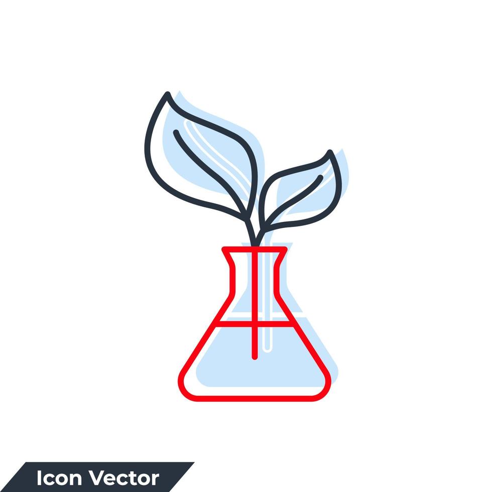 plantkunde pictogram logo vectorillustratie. laboratoriumglas en plant symboolsjabloon voor grafische en webdesign collectie vector