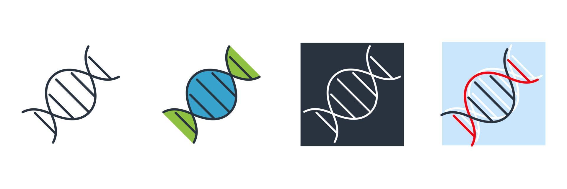 dna-helix pictogram logo vectorillustratie. dna menselijke genetische symboolsjabloon voor grafische en webdesigncollectie vector