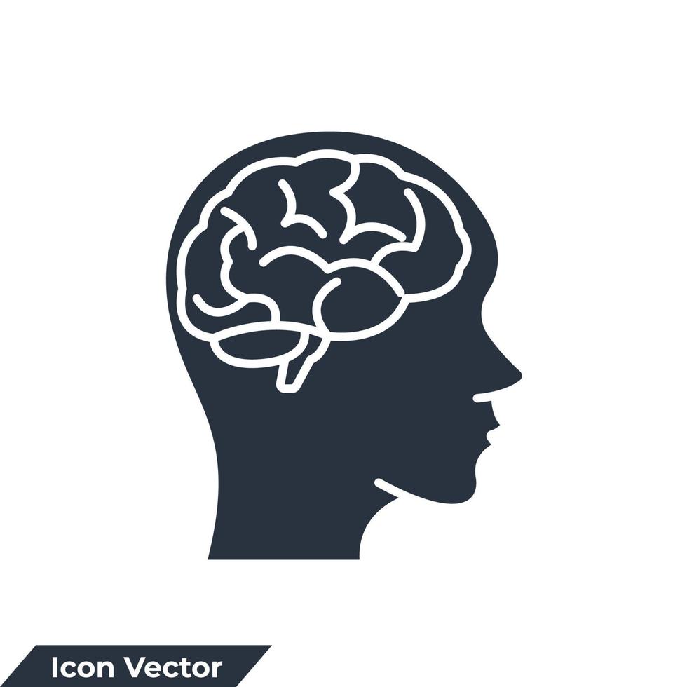 neurobiologie pictogram logo vectorillustratie. menselijk brein symbool sjabloon voor grafische en webdesign collectie vector