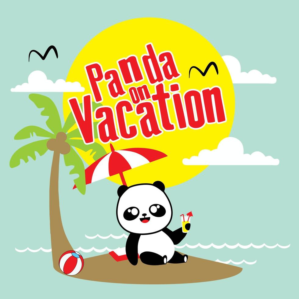 panda op vakantie vector