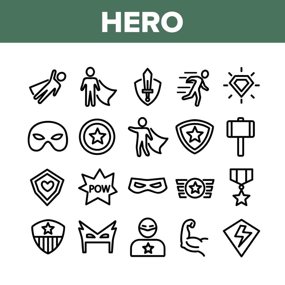 super held collectie elementen pictogrammen instellen vector