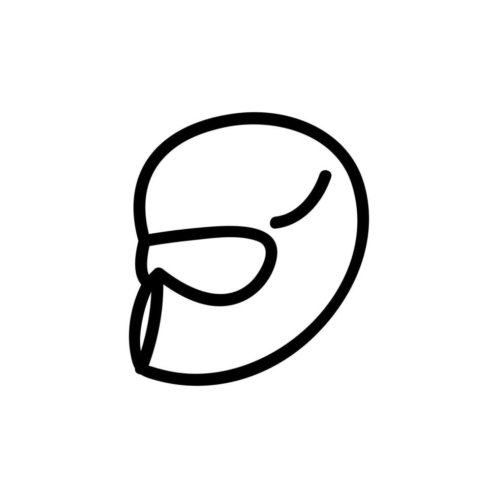 volledig gesloten helm pictogram vector overzicht illustratie