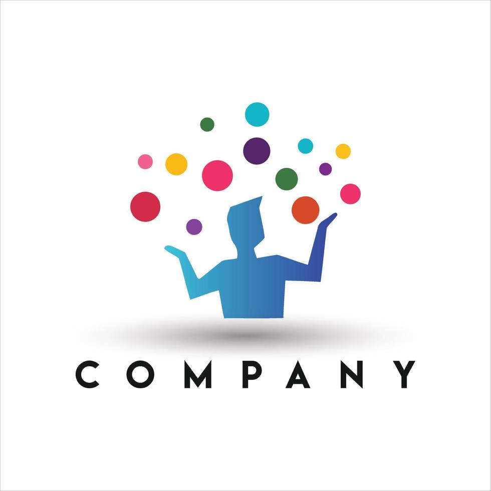 creatief idee-logo. sociaal netwerk logo vector