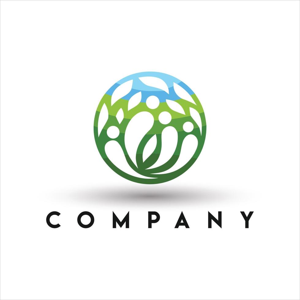 eco zorg logo. milieuvriendelijk logo vector