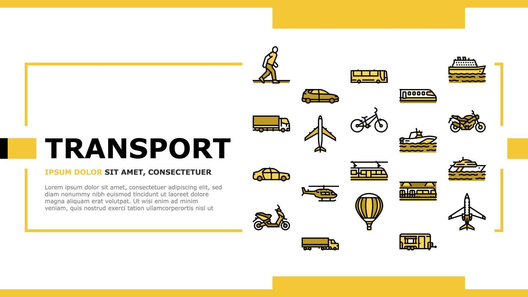 transport voor rijden en vliegen landing header vector