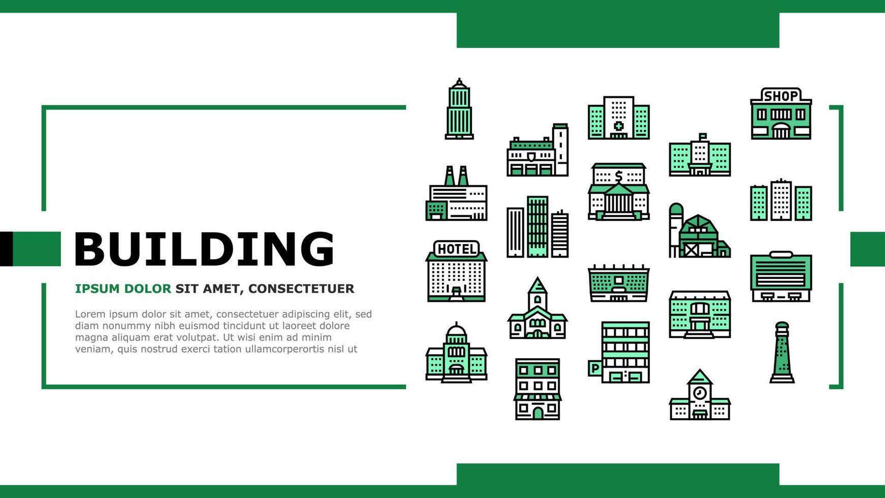 gebouw architectuur landing header vector