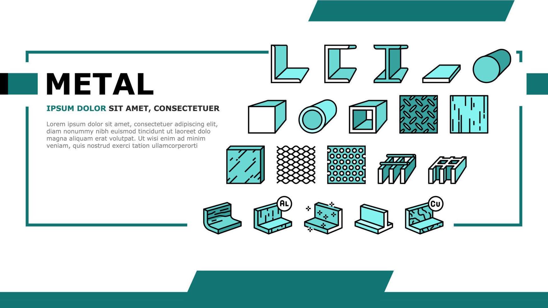 metalen materiaal constructie balk landing header vector