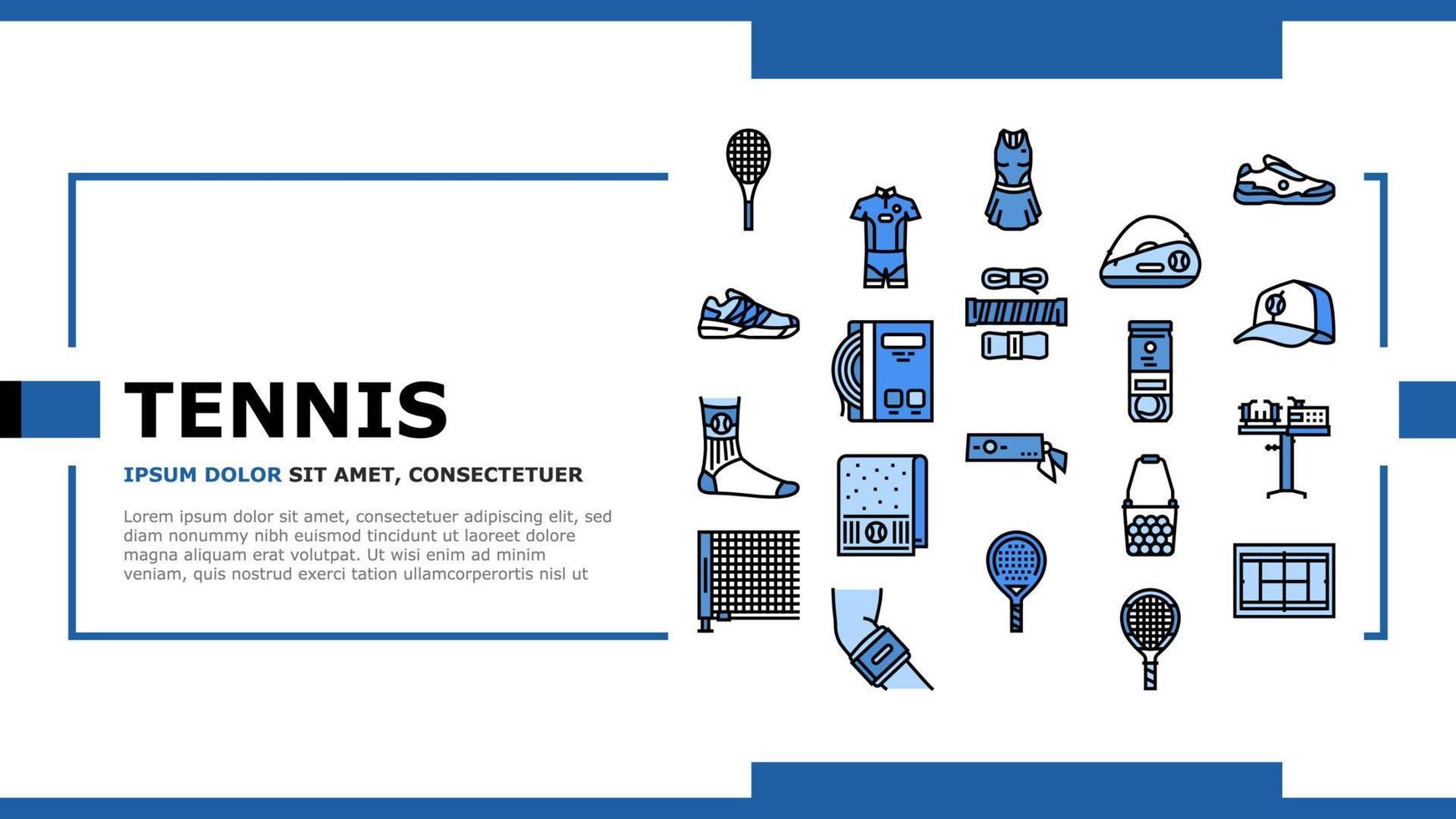 tennis sport spel competitie landing header vector