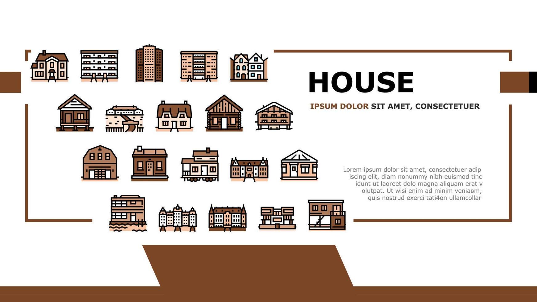 huis constructies landing header vector