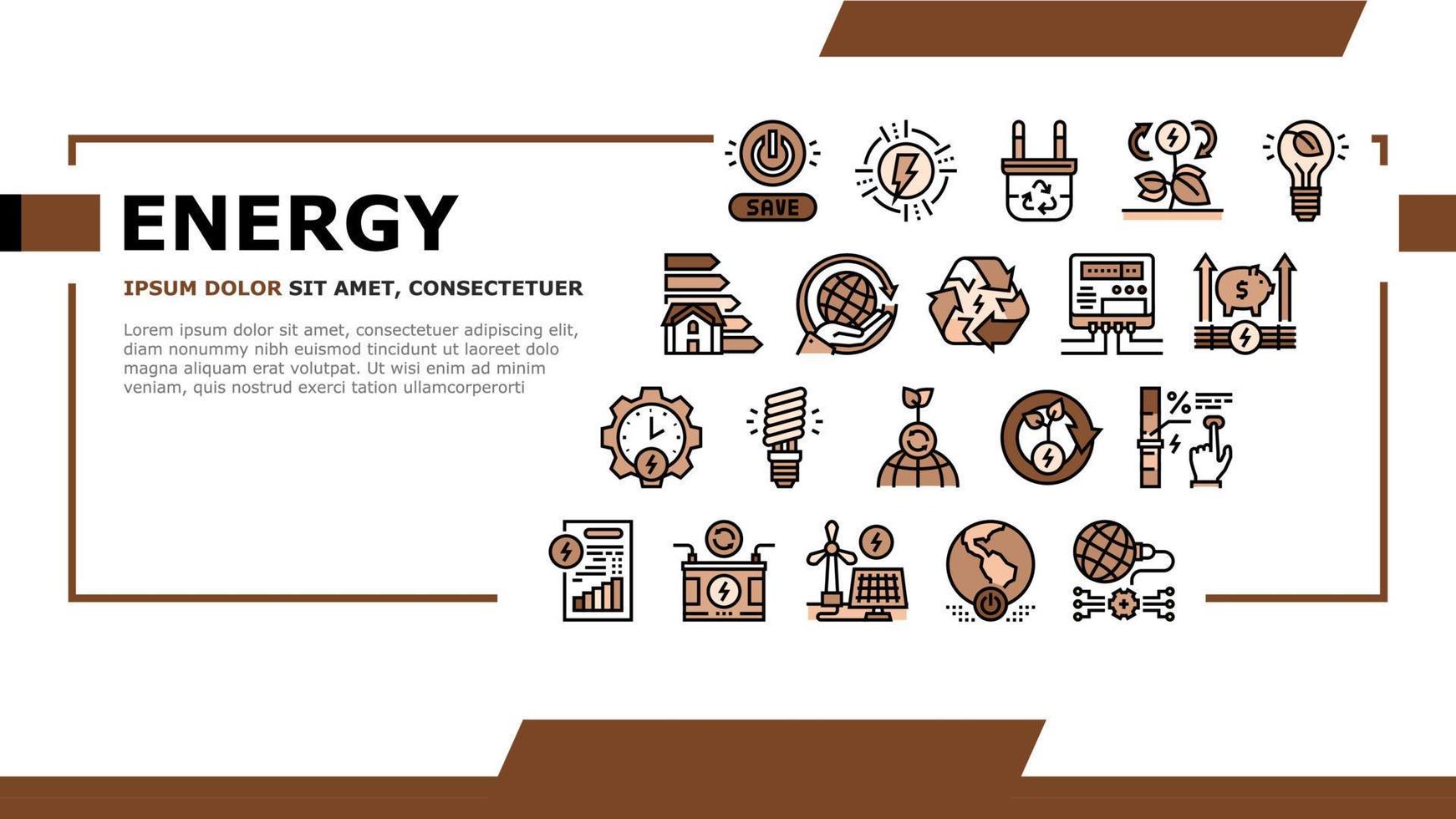 energiebesparende tool landing header vector