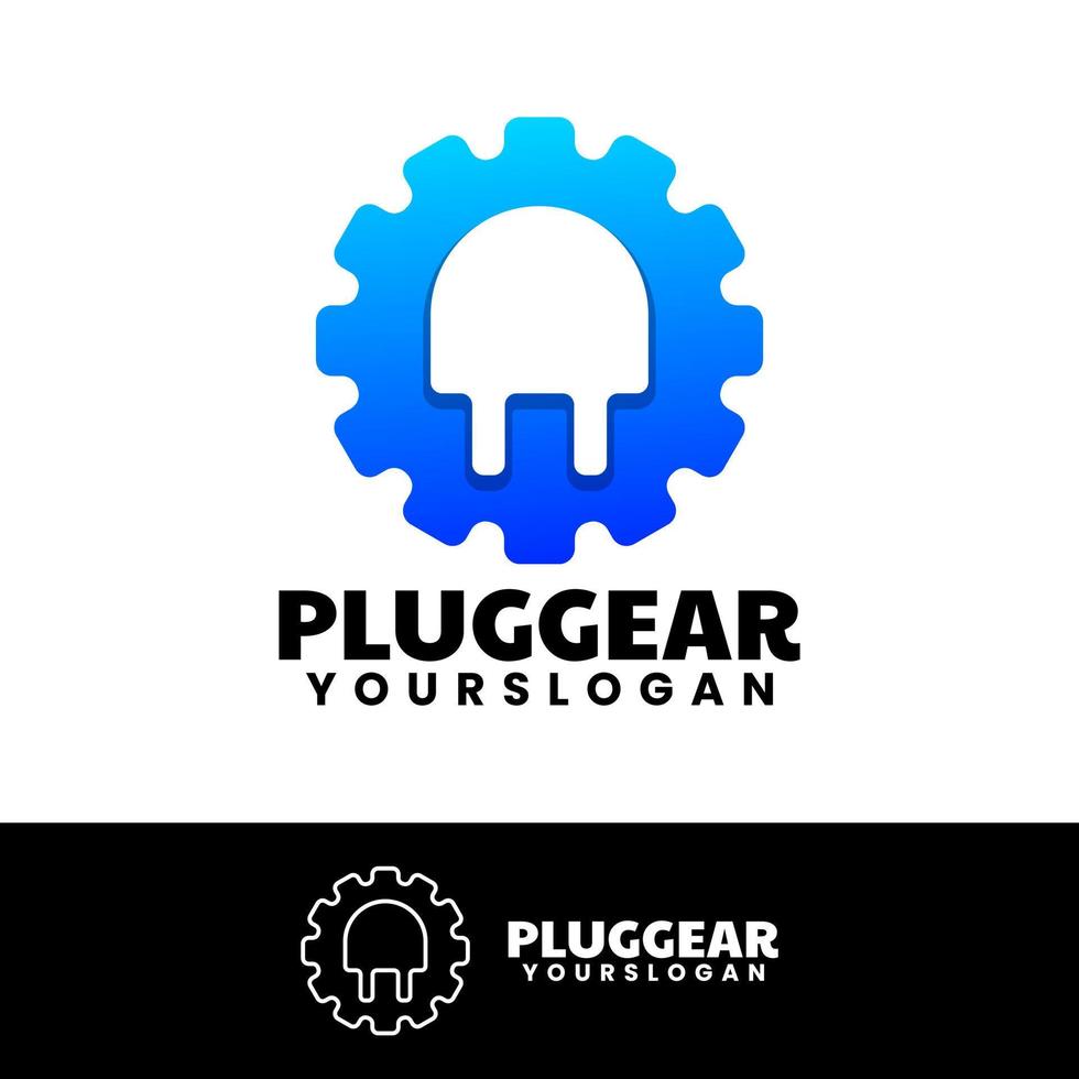 plug versnelling logo ontwerp vector