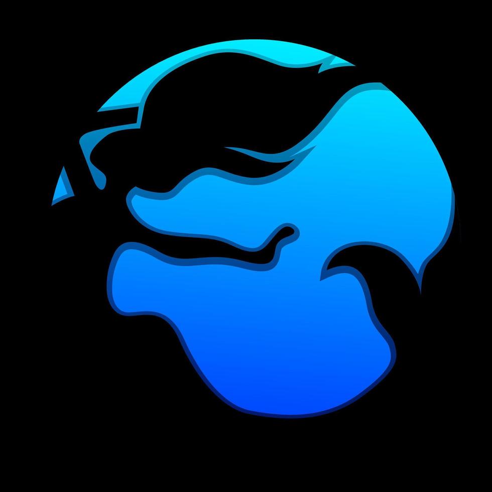 zeemeermin silhouet logo ontwerp vector