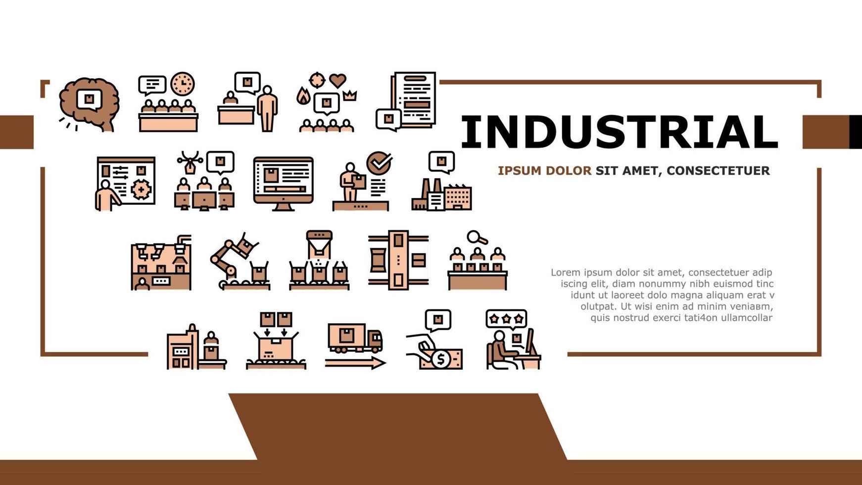 industriële proces landing header vector