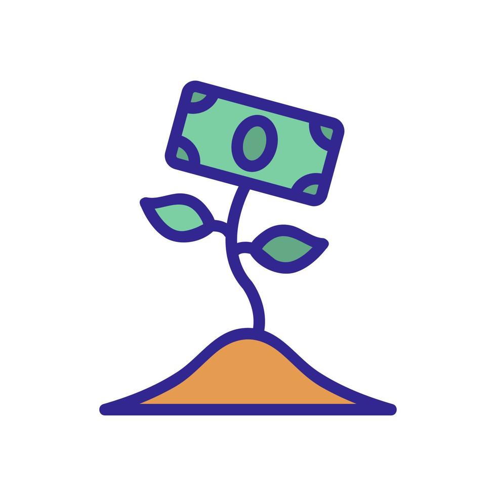 plant geld pictogram vector overzicht illustratie