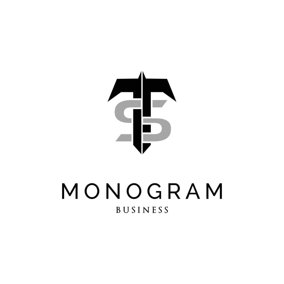 beginletter ts monogram logo ontwerp inspiratie vector