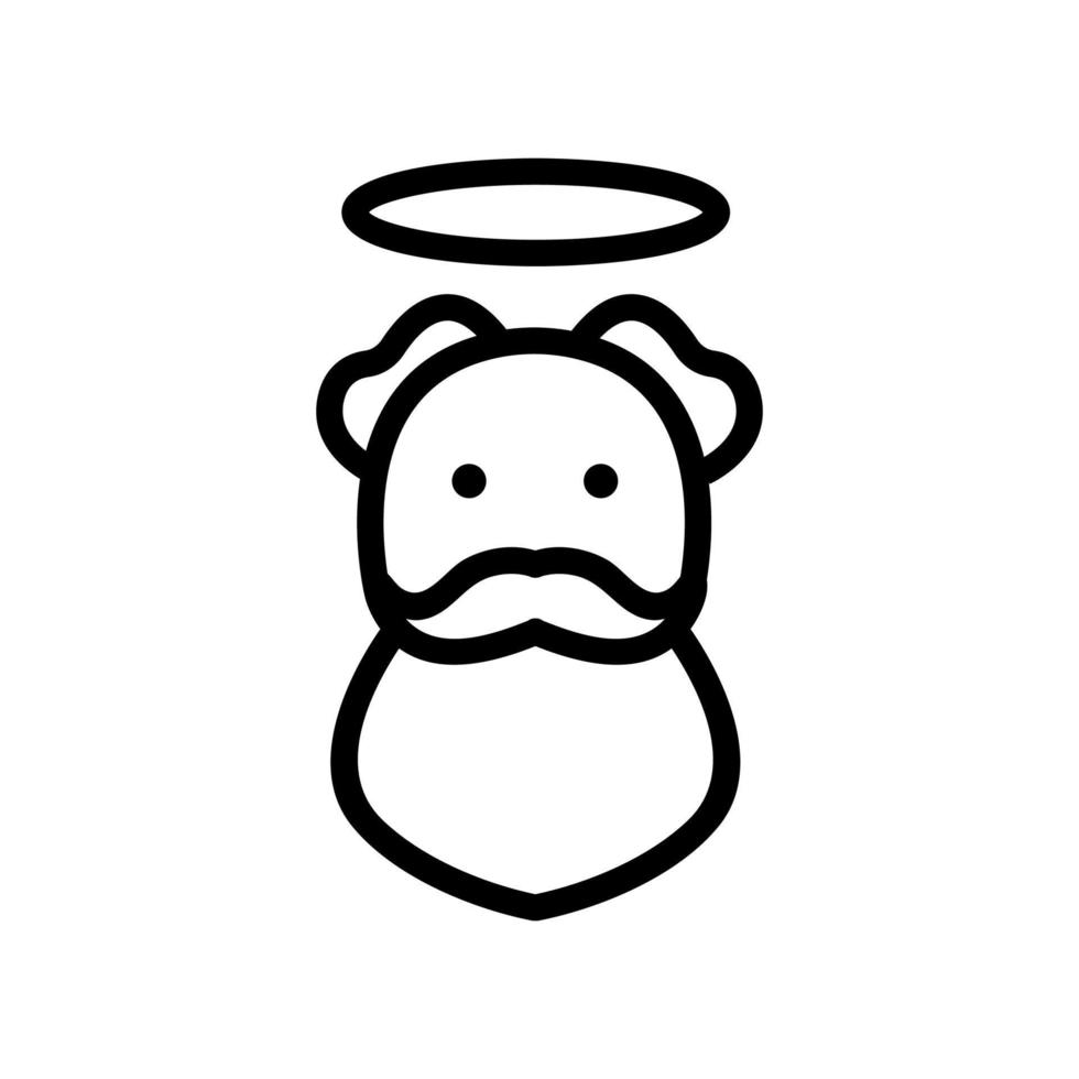 heilige religieuze man met halo pictogram vector overzicht illustratie