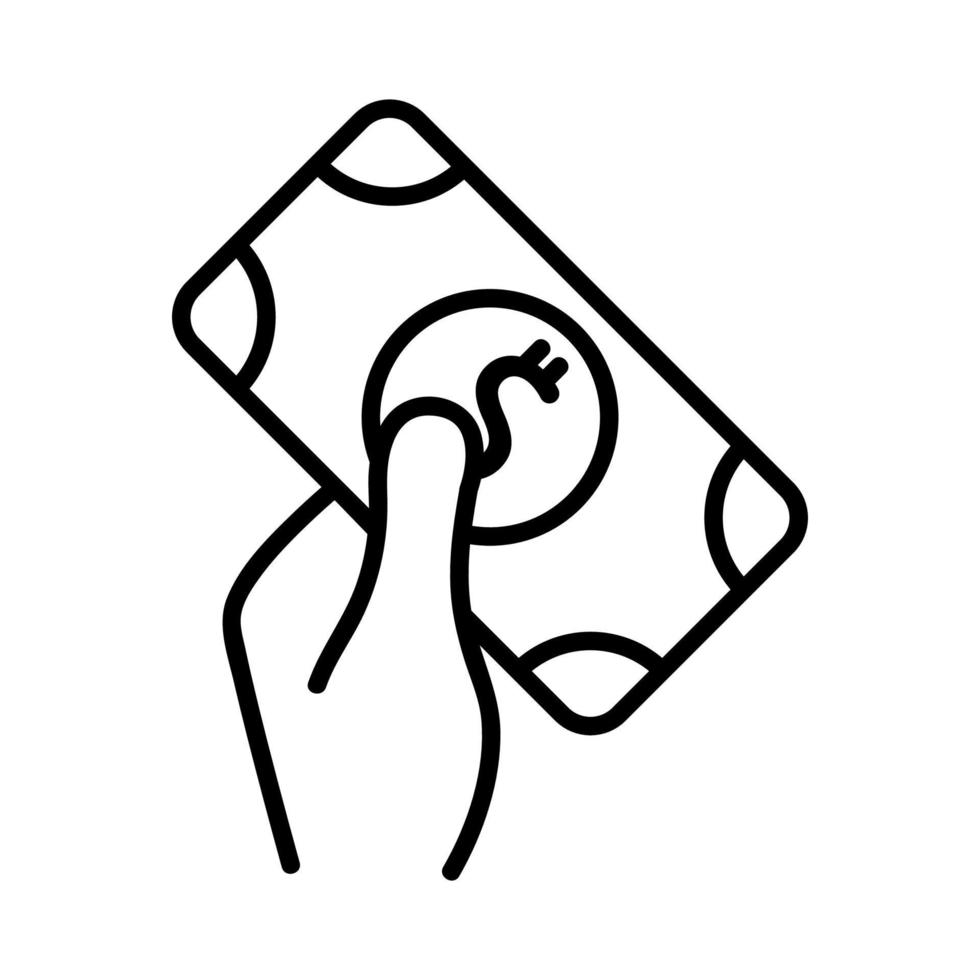 hand en dollar pictogram vector. geïsoleerde contour symbool illustratie vector