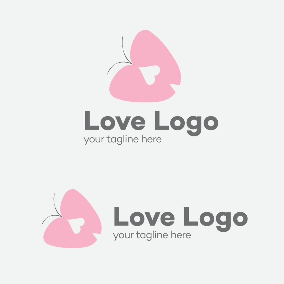 liefde logo ontwerp plat roze vector