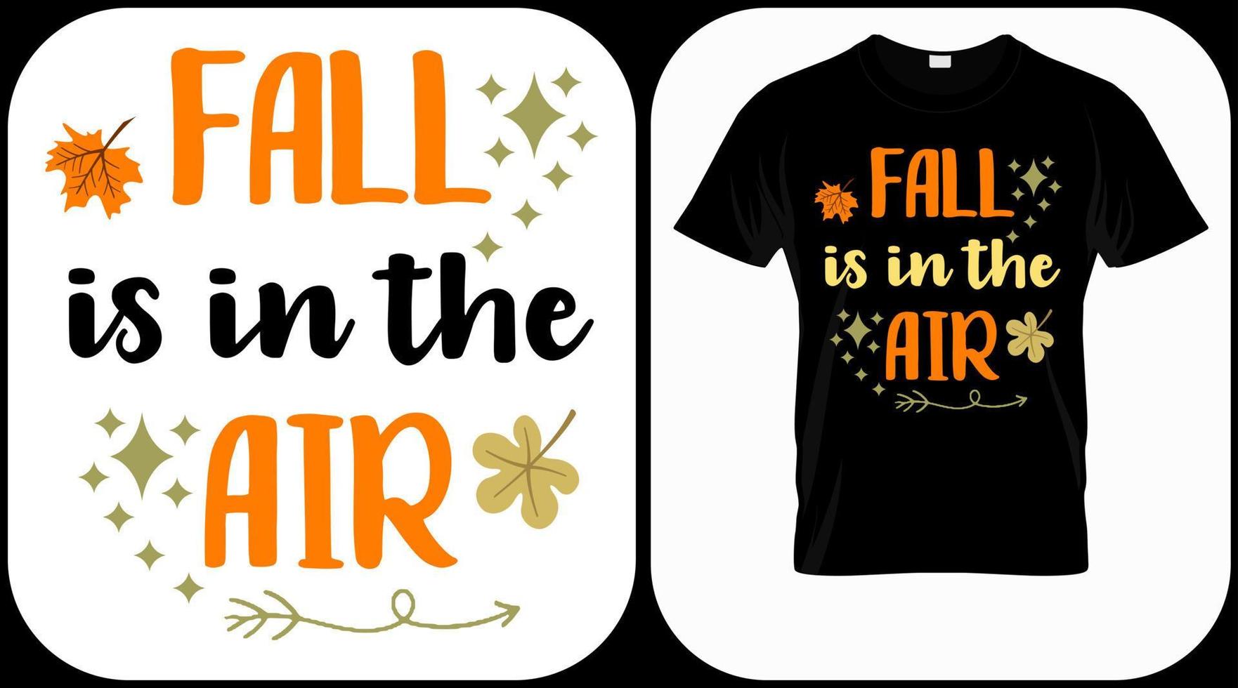 de herfst hangt in de lucht. herfst seizoen handgeschreven zin. kleurrijke herfst seizoen hand getekende slogan. herfst thema belettering vector zinnen. scrapbooking-elementen voor oogstfeest.