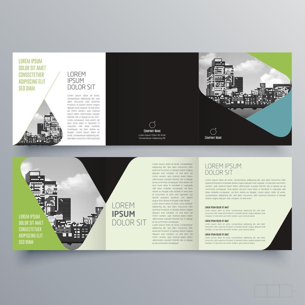 gevouwen brochure sjabloon minimalistisch geometrisch ontwerp voor corporate en business. creatief concept brochure vector sjabloon.