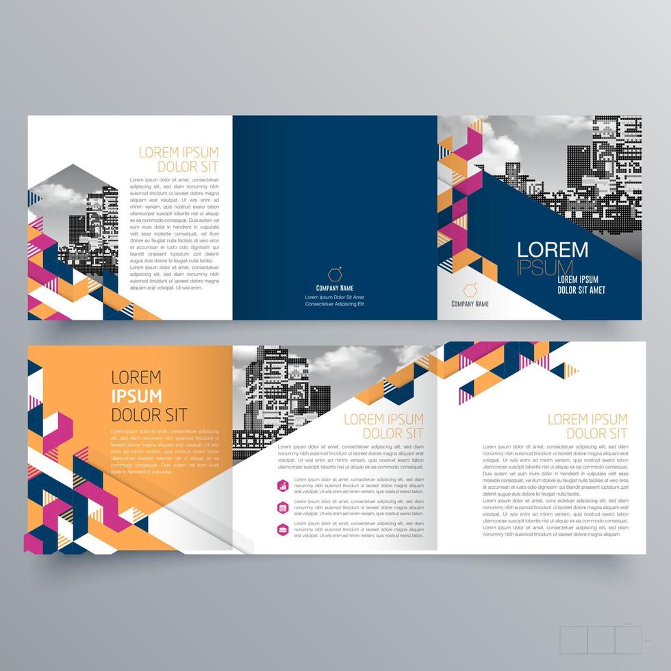 gevouwen brochure sjabloon minimalistisch geometrisch ontwerp voor corporate en business. creatief concept brochure vector sjabloon.