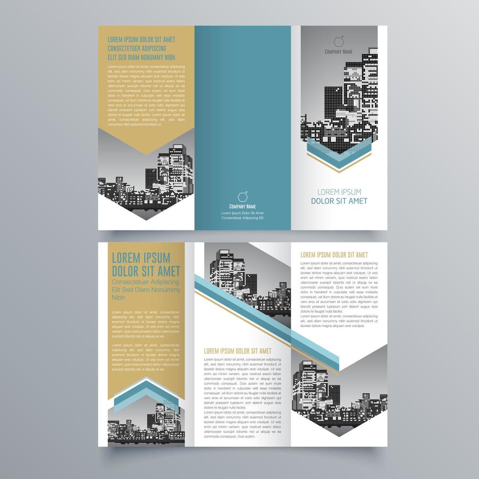 gevouwen brochure sjabloon minimalistisch geometrisch ontwerp voor corporate en business. creatief concept brochure vector sjabloon.