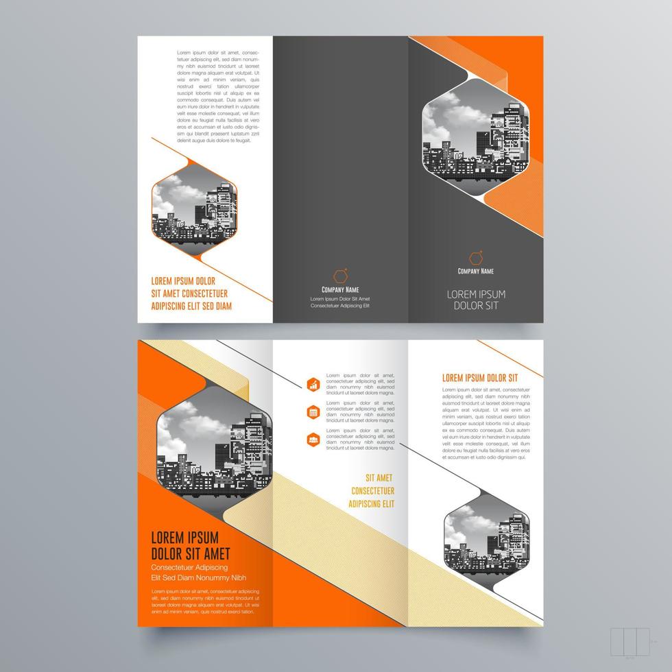 gevouwen brochure sjabloon minimalistisch geometrisch ontwerp voor corporate en business. creatief concept brochure vector sjabloon.