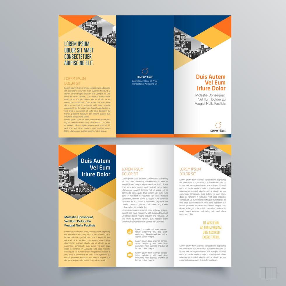 gevouwen brochure sjabloon minimalistisch geometrisch ontwerp voor corporate en business. creatief concept brochure vector sjabloon.