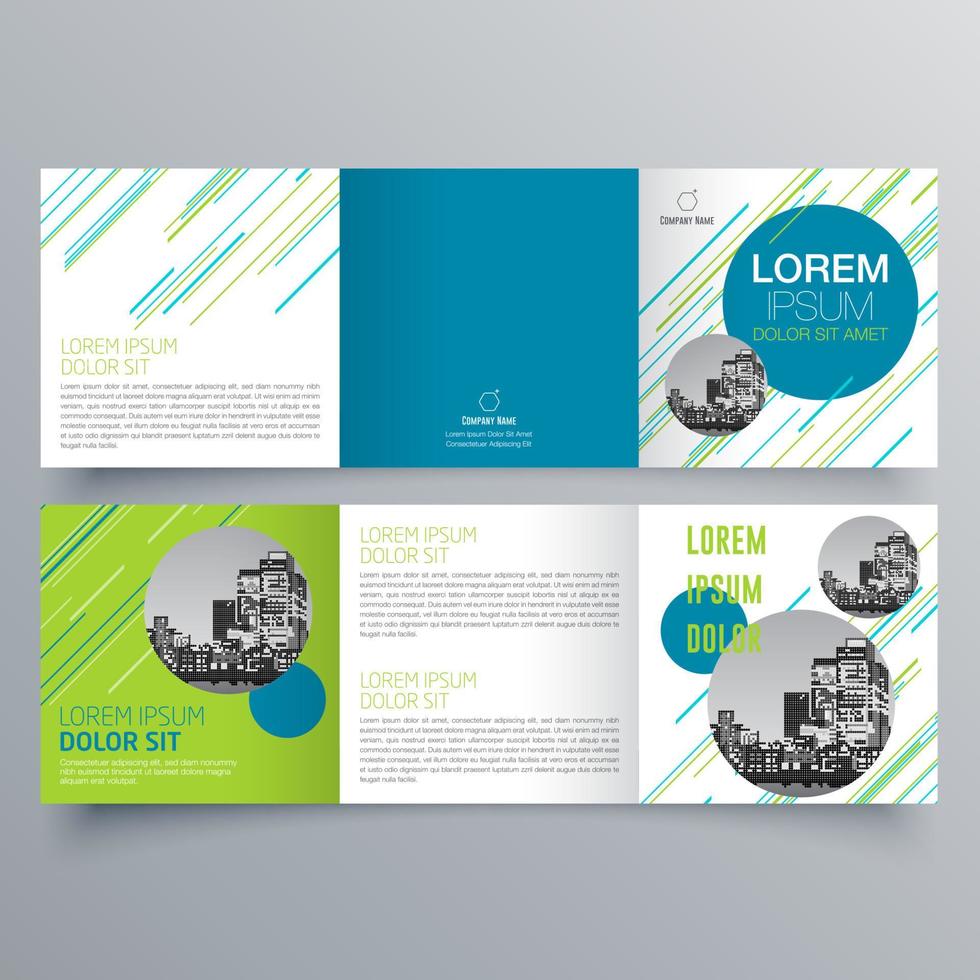 gevouwen brochure sjabloon minimalistisch geometrisch ontwerp voor corporate en business. creatief concept brochure vector sjabloon.