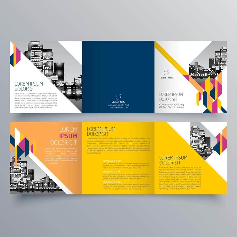 gevouwen brochure sjabloon minimalistisch geometrisch ontwerp voor corporate en business. creatief concept brochure vector sjabloon.