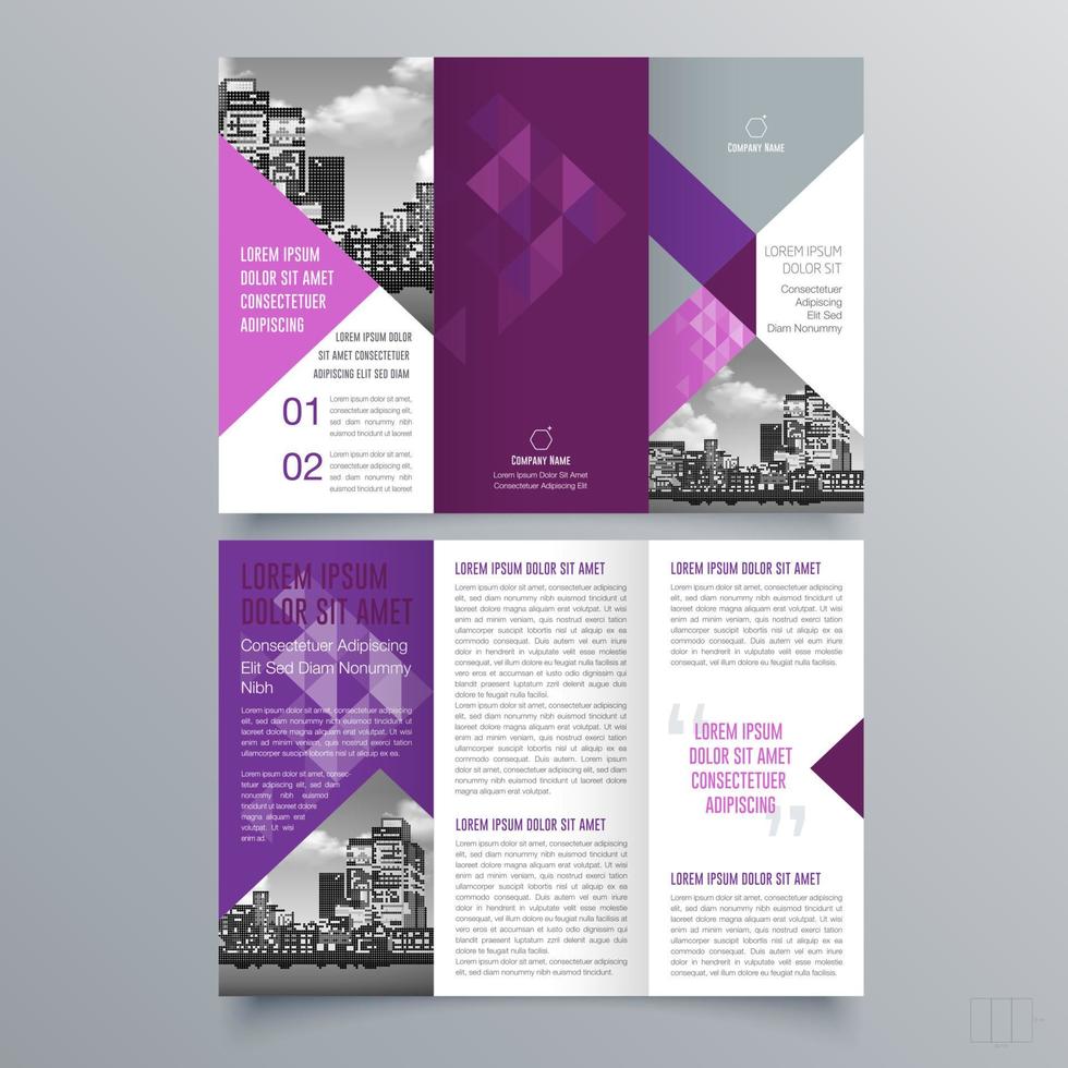 gevouwen brochure sjabloon minimalistisch geometrisch ontwerp voor corporate en business. creatief concept brochure vector sjabloon.