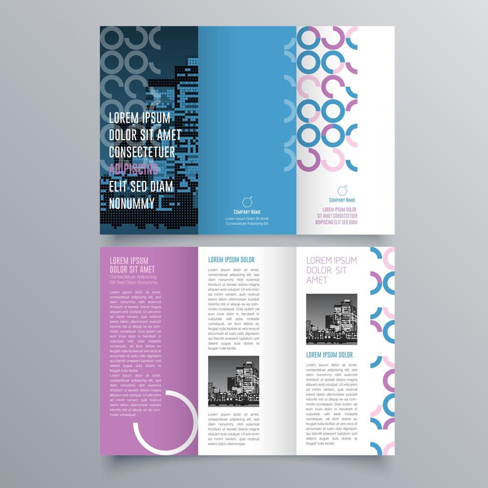 gevouwen brochure sjabloon minimalistisch geometrisch ontwerp voor corporate en business. creatief concept brochure vector sjabloon.