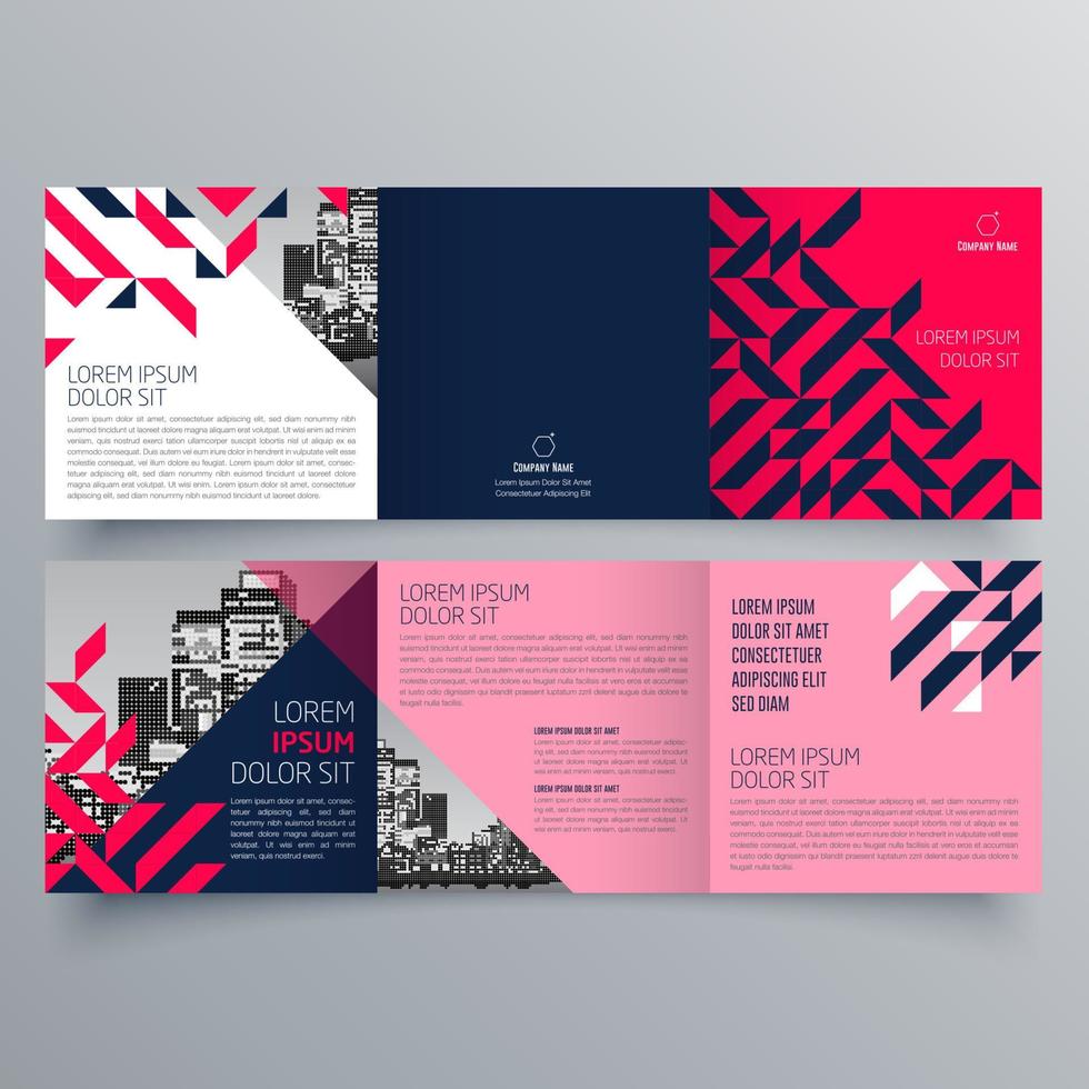 gevouwen brochure sjabloon minimalistisch geometrisch ontwerp voor corporate en business. creatief concept brochure vector sjabloon.