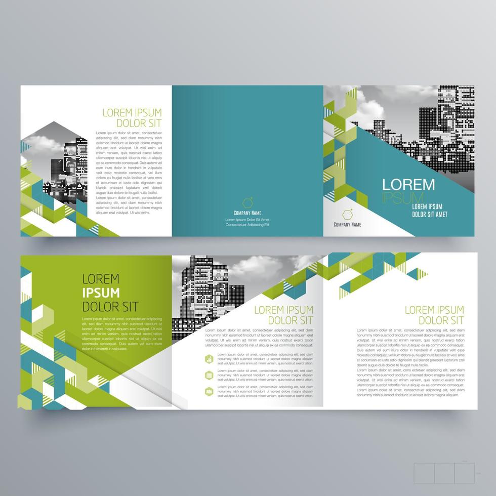 gevouwen brochure sjabloon minimalistisch geometrisch ontwerp voor corporate en business. creatief concept brochure vector sjabloon.