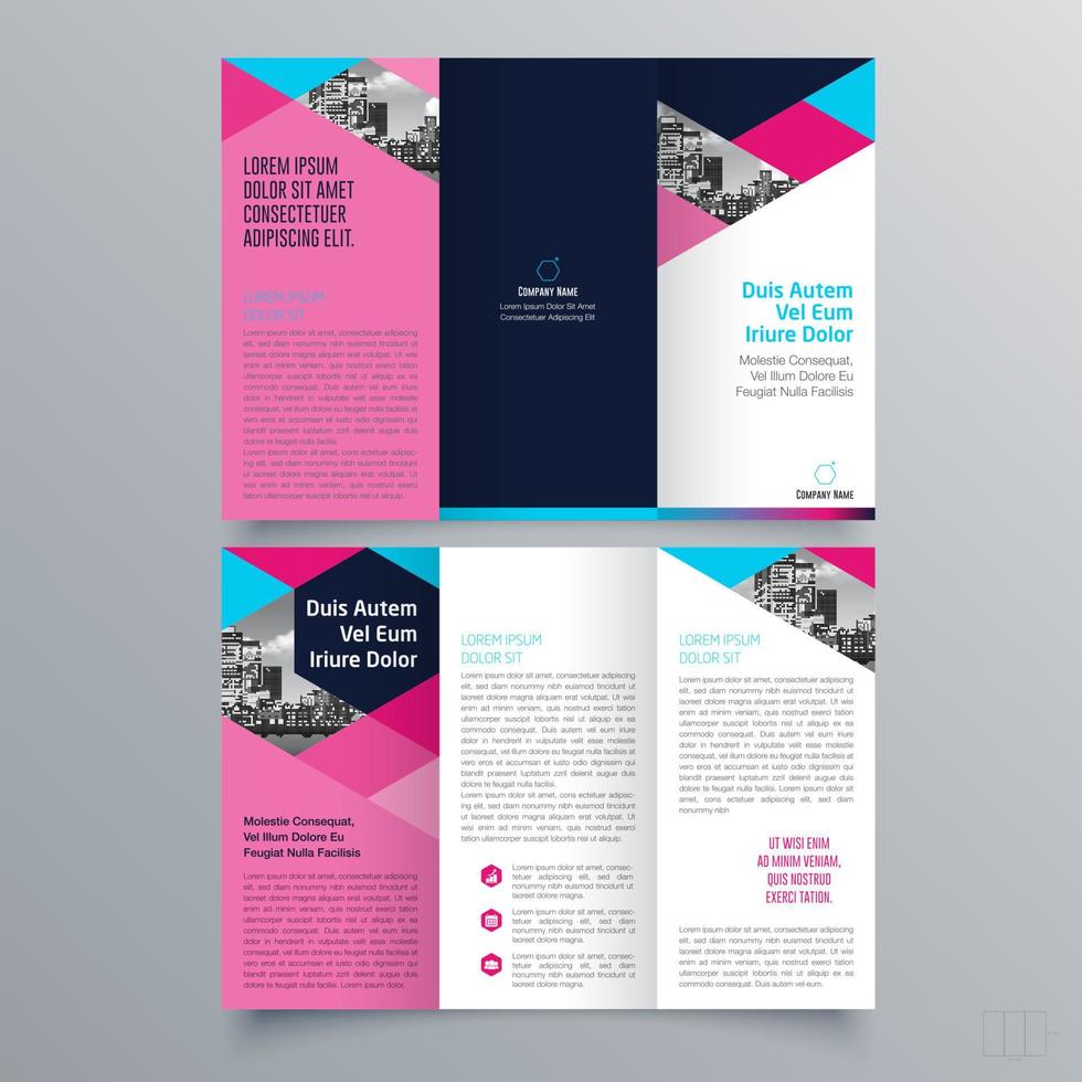 gevouwen brochure sjabloon minimalistisch geometrisch ontwerp voor corporate en business. creatief concept brochure vector sjabloon.