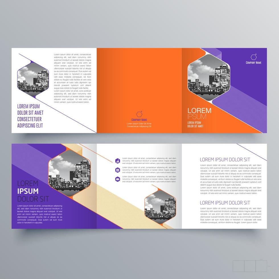 gevouwen brochure sjabloon minimalistisch geometrisch ontwerp voor corporate en business. creatief concept brochure vector sjabloon.