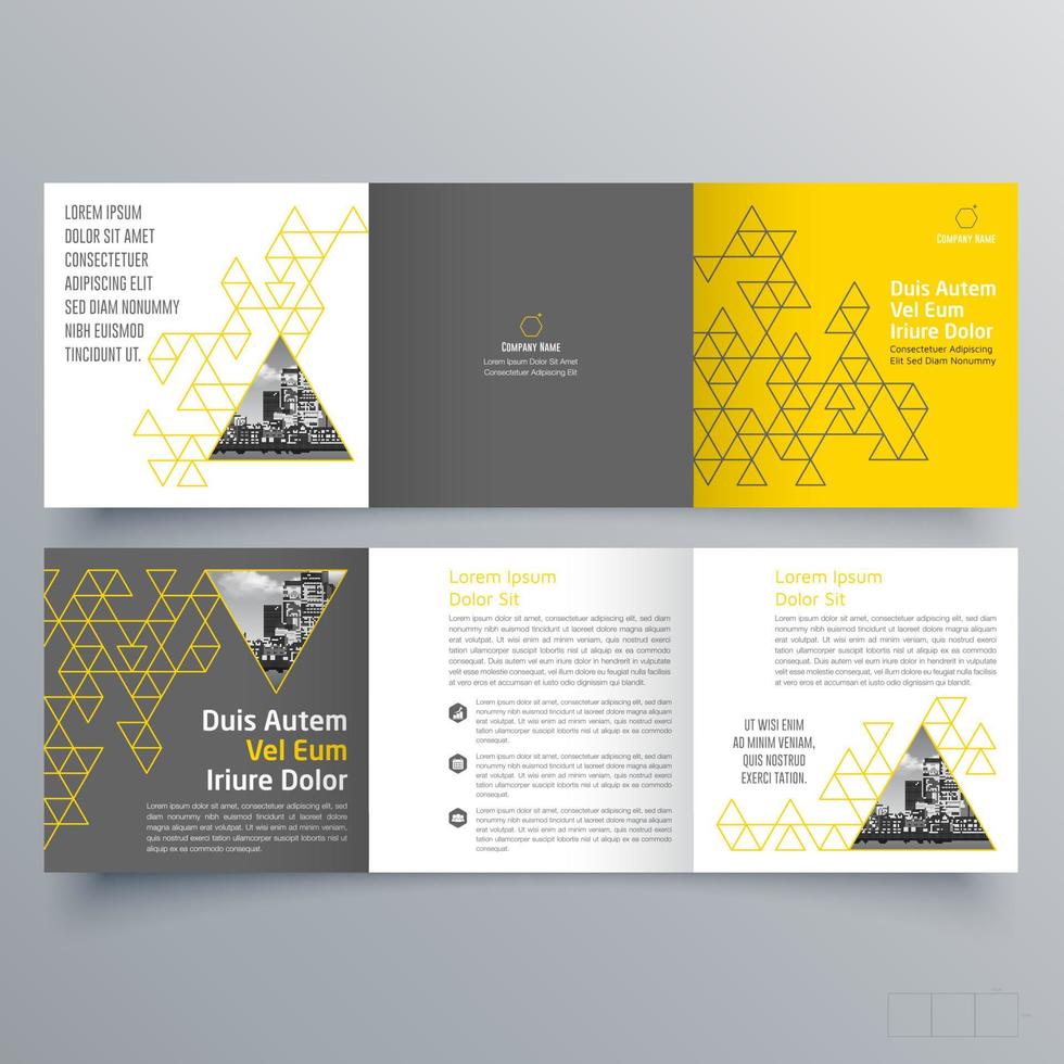 gevouwen brochure sjabloon minimalistisch geometrisch ontwerp voor corporate en business. creatief concept brochure vector sjabloon.